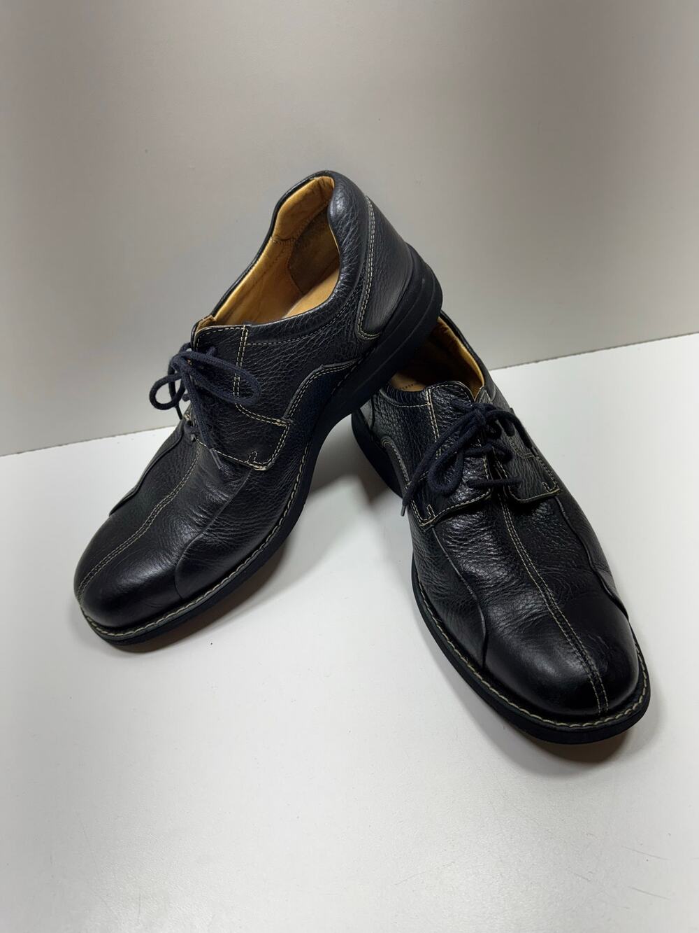 Johnston & Murphy Sheepskin Men’s Black Leather Oxfords Sz 11M Lace Up Shoes